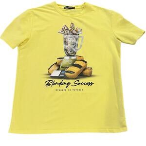 Streetz IZ Watchin Men's Size XL Yellow Embroidered Blending Success Graphic Tee